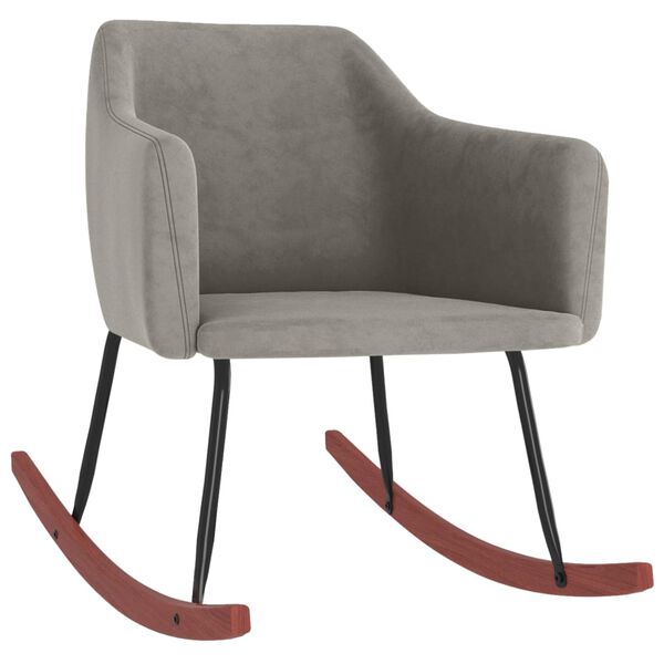 vidaXL Fotel bujany, jasnoszary, tapicerowany aksamitem