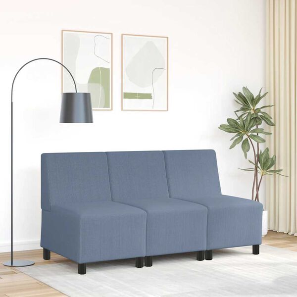 vidaXL | Modułowa sofa bez podłokietników | Niebieski 55 x 74 x 82 cm