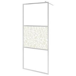 vidaXL Ekrany prysznicowe srebrny 90 x 195 cm Szkło i aluminium