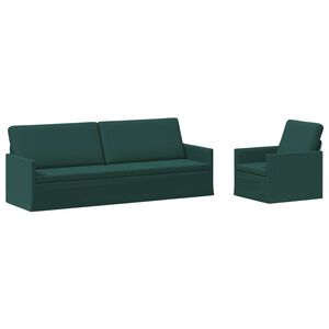 vidaXL Zestaw Sof 2 pcs Ciemnozielony tkanina