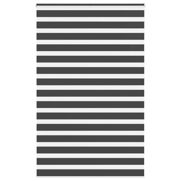 vidaXL Roleta zebra, czarna, szerokość tkaniny 140,9 cm, poliester