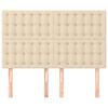 vidaXL Zagł&oacute;wek kremowy 144x5x118/128 cm materiał