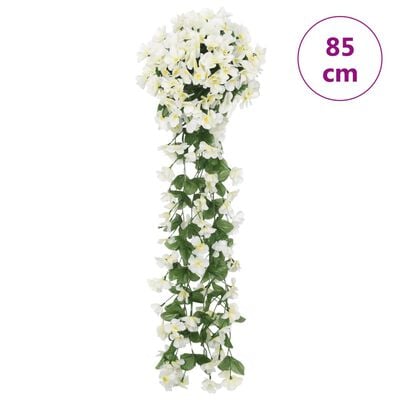 vidaXL Sztuczne girlandy kwiatowe, 3 szt., białe, 85 cm