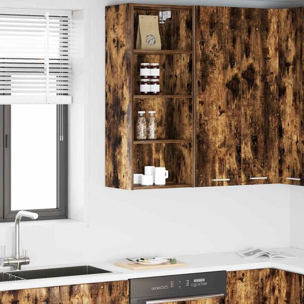 vidaXL Szafka wisząca z przechowywaniem Dąb wędzony 40 x 29,5 x 100 cm