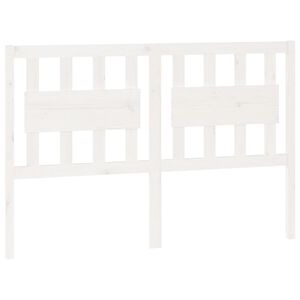 vidaXL Wezgłowie ł&oacute;żka, białe, 125,5x4x100 cm, lite drewno sosnowe