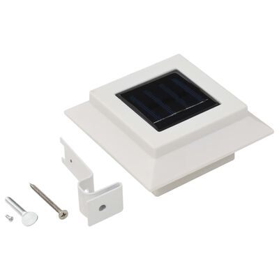 vidaXL Lampy solarne do ogrodu, 12 szt., LED, kwadratowe, 12 cm, białe