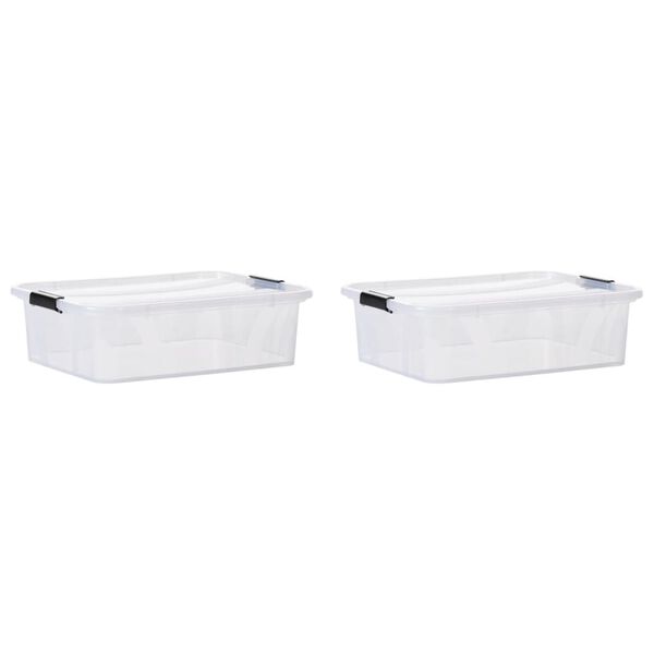 vidaXL Pudełka z pokrywami, 2 szt., przezroczyste, 21 L