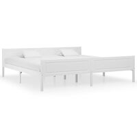vidaXL Rama łóżka z litego drewna sosnowego, biała, 200 x 200 cm