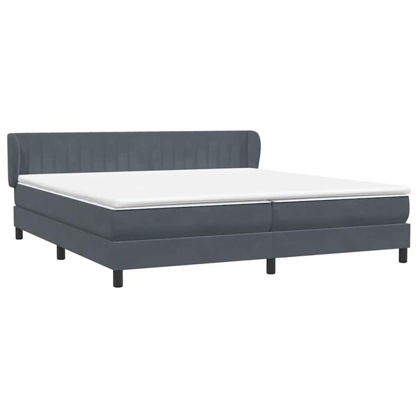 vidaXL Ł&oacute;żko typu Box Spring z materacami Ciemnoszary 200x210 cm