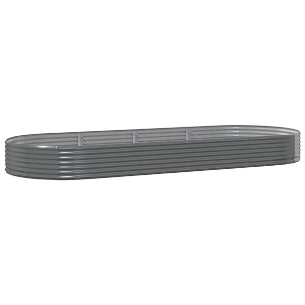 vidaXL Podwyższona donica, stal ocynkowana 373x140x36 cm szara