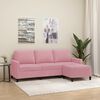 vidaXL 3-osobowa sofa z podn&oacute;żkiem, r&oacute;żowa, 180 cm, aksamitem
