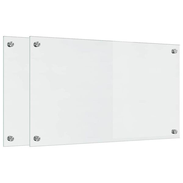 vidaXL Prz&oacute;d kuchenny 2 pcs przezroczysty 70 x 40 cm szkło hartowane