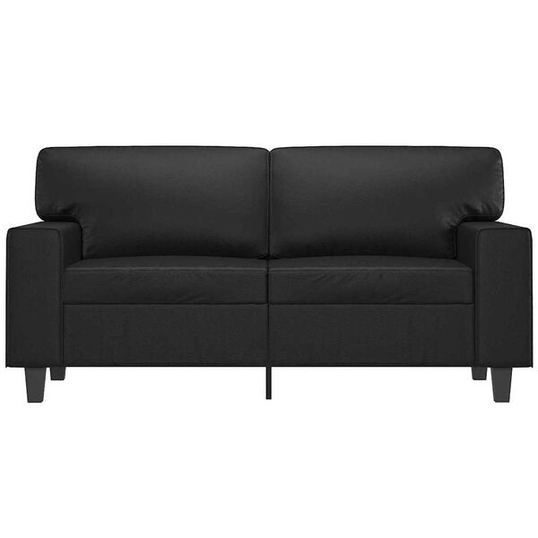 vidaXL 2-osobowa sofa, czarna, 120 cm, sztuczna sk&oacute;ra