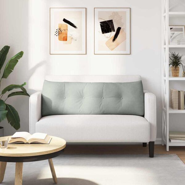 vidaXL Poduszka na plecy Jasnoszary 140 x 24 x 50 cm Aksamit