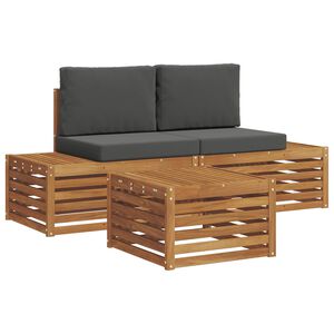 vidaXL Zestaw sof na zewnątrz 3 Sztuka Naturalny i Antracytowy