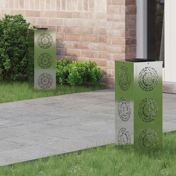 vidaXL Słoneczna LED lampa na ścieżkę 2 pcs Galwanizowany