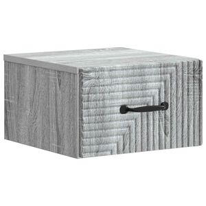vidaXL Wisząca Szafka Nocna z szufladą Szary Sonoma 34,5 x 33 x 20 cm