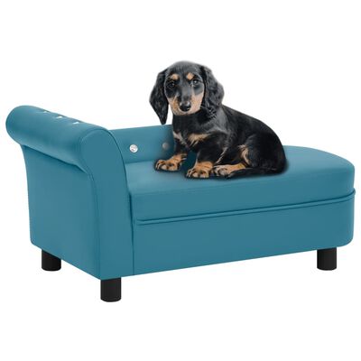 vidaXL Sofa dla psa, turkusowa, 83x45x42 cm, sztuczna skóra