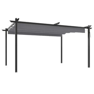 vidaXL Altana ogrodowa ze zwijanym dachem, 4x3 m, antracytowa