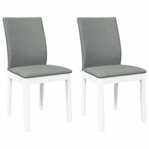 vidaXL Krzesła do jadalni z poduszkami 2 szt. Białe lite drewno gumowe