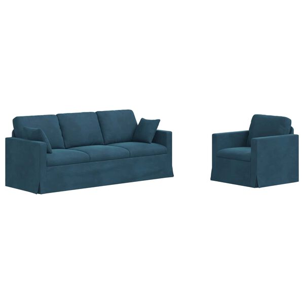 vidaXL Sofa 2 pcs Niebieski