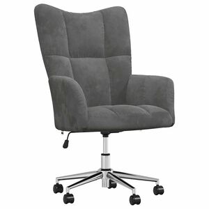 vidaXL Fotel, ciemnoszary, obity aksamitem