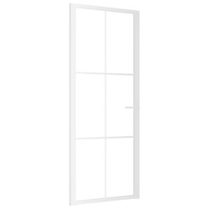 vidaXL Drzwi wewnętrzne, 83x201,5 cm, białe, szkło ESG i aluminium