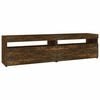 vidaXL Szafki pod TV z LED, 2 szt., przydymiony dąb, 75x35x40 cm