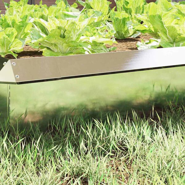 vidaXL Ogrodzenie ślimakowe 4 pcs Srebrny 100 x 3,5 x 25 cm