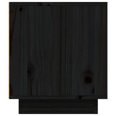 vidaXL Szafka pod TV, czarna, 80x35x40,5 cm, lite drewno sosnowe