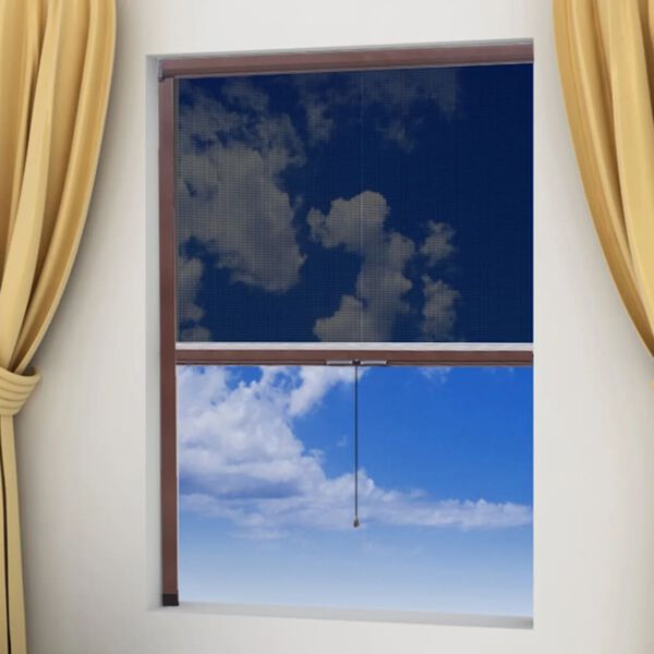Moskitiera zwijana na okna 60 x 150 cm, brązowa