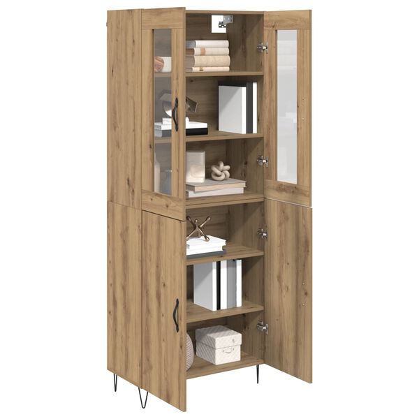 vidaXL Highboard Dąb rzemieślniczy 69,5 x 34 x 180 cm