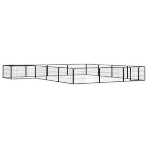 vidaXL Kojec dla psa, 16 panele, czarny, 100x50 cm, stal