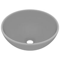vidaXL Okrągła umywalka łazienkowa, matowa jasnoszara, 32,5 x 14 cm