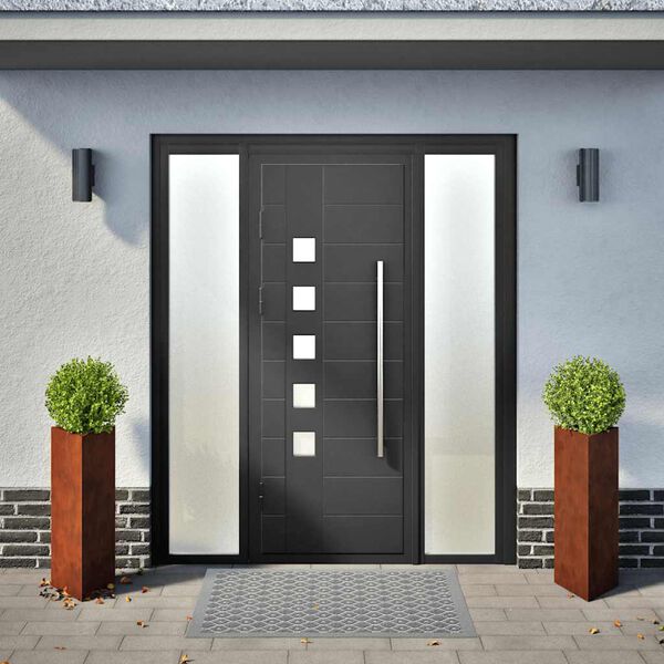 vidaXL Donice ogrodowe, 2szt., tr&oacute;jkątne, 40x40x75cm, stal kortenowska