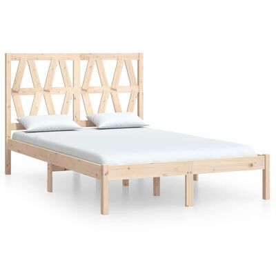 vidaXL Rama łóżka, lite drewno sosnowe, 150x200 cm