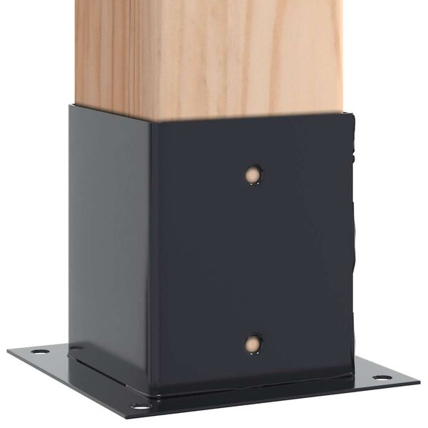 vidaXL Podstawy słupk&oacute;w kwadratowe 4 szt. Antracyt 121x121 mm