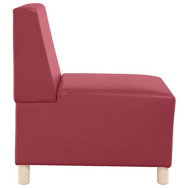 vidaXL | Modułowa sofa bez podłokietnik&oacute;w | czerwone wino 55 x 74 x 82 cm