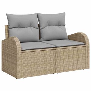vidaXL Sofa Ogrodowa z poduszką Beżowy 124 x 62 x 69 cm polirattan