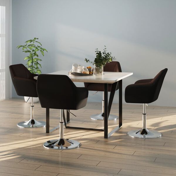 vidaXL Krzesła stołowe, 4 szt., brązowe, sztuczna sk&oacute;ra