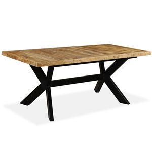 vidaXL St&oacute;ł jadalniany, lite drewno mango, stalowe nogi, 180 cm