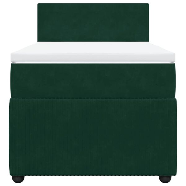 vidaXL Ł&oacute;żko kontynentalne z materacem, zielone, aksamit, 100x200 cm