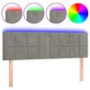 vidaXL Zagł&oacute;wek do ł&oacute;żka z LED, jasnoszary, 144x5x78/88 cm, aksamit