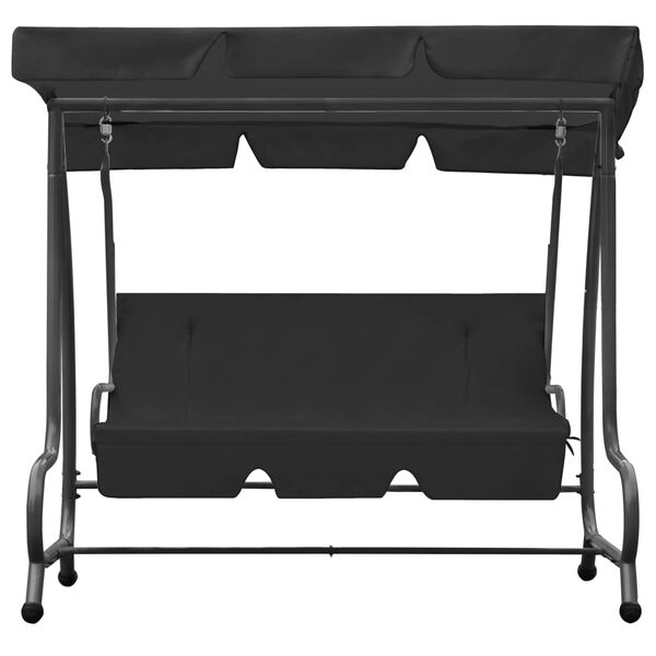 vidaXL Huśtawka ogrodowa z baldachimem, antracytowa