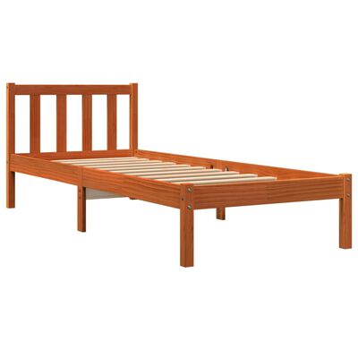 vidaXL Rama łóżka, woskowy brąz, 100x200 cm, lite drewno sosnowe