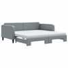 vidaXL Sofa rozsuwana z materacami, jasnoszara, 100x200 cm, tkanina