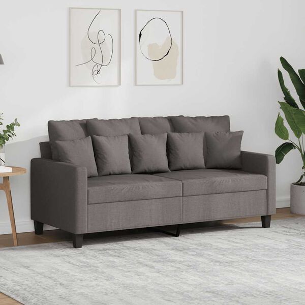 vidaXL Sofa 2-osobowa, kolor taupe, 140 cm, tapicerowana tkaniną