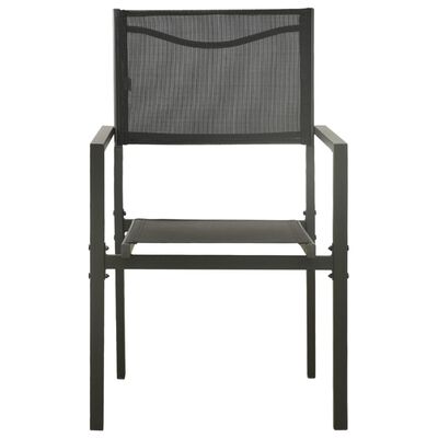 vidaXL Krzesła ogrodowe, 2 szt., stal i textilene, czarno-antracytowe