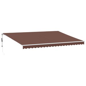 vidaXL Automatycznie zwijana markiza z LED, brązowa, 500x350 cm