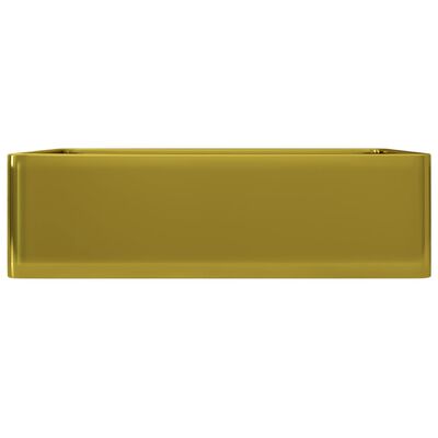 vidaXL Umywalka, 41x30x12 cm, ceramiczna, złota
